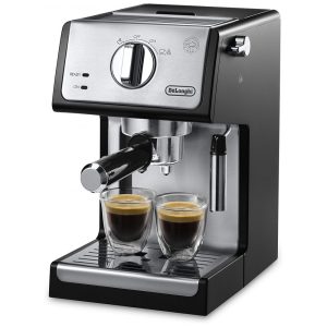 Máquina de Café Expresso em Aço Inoxidável com Bocal de Leite 110V De Longhi ECP3420 Prata