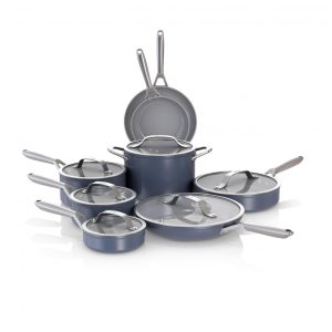 Conjunto de Panelas Ninja NeverStick Ceramic Pro 14 Peças Azul Midnight Blue Revestimento Cerâmico Inox Indução