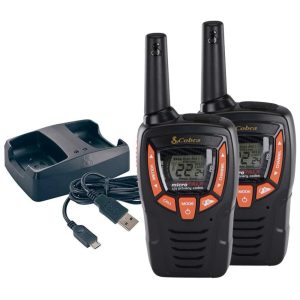 Rádio Comunicador Walkie Talkie Cobra ACXT390 Recarregável Leves 22 Canais Rádio Bidirecional com Alcance de 37 km e VOX 2 Unidades.