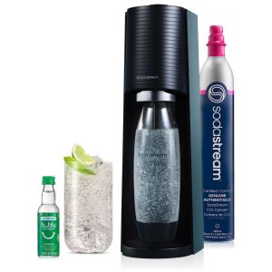 SodaStream Terra: Máquina de Fazer Água com Gás STARTER KIT em Preto EcoAmigável Sem Pilhas - Transforme sua Hidratação