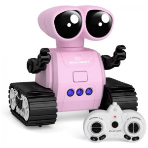 Robô Programável Rosa – Dzxlin, Controle Remoto 2,4 GHz com Projeção de Luz, Dança e Sensor de Gestos para Crianças