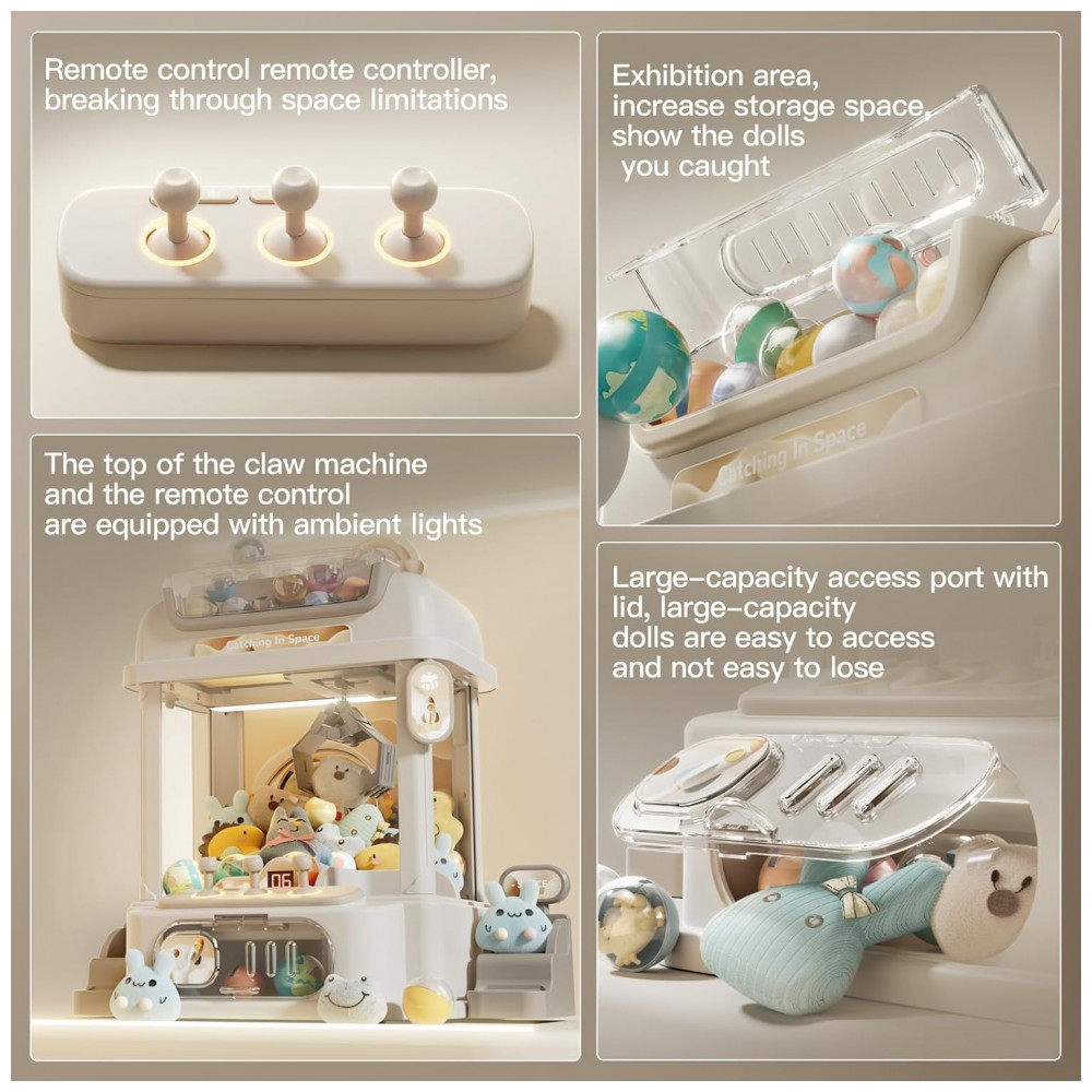 LFACHTER Máquina de Garra Controle Remoto para Crianças Mini Vending Machine Branca com Luzes e Sons, Brinquedo Arcade para Idades 3+ - Imagem 7