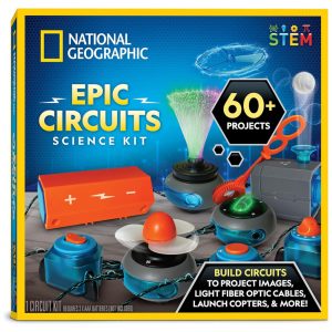 Kit Eletrônico National Geographic Circuit Maker para Crianças com 60 Projetos de Circuitos Elétricos Brinquedo STEM de Circuitos Elétricos Blue Marble