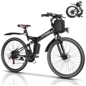 VIVI Bicicleta Elétrica Motorizada 21 Velocidades e 3 Modos 350W Preta