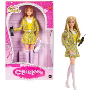 Boneca colecionável Barbie Signature Clueless Cher com conjunto xadrez amarelo e acessórios 2025