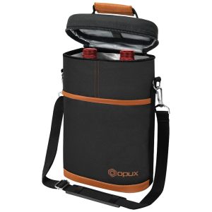 Bolsa Térmica Para Transporte de Vinhos até 2 Garrafas escuro OPUX Marrom escuro