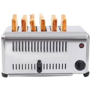 Torradeira Comercial de 6 Fendas em Aço Inoxidável para Restaurante e Cozinha Doméstica 1680W 110VSABUIDDS