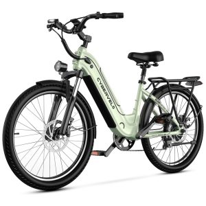 Bicicleta Elétrica Aoango EK2 1000W Pico – Velocidade Máxima 40km/h Autonomia 128km Rodas 26" Suspensão Frontal Câmbio Shimano 7V Bateria 48V 15Ah Removível LCD Colorido Verde