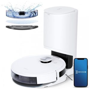 Aspirador de Pó Robô com Conexão via APP WI FI Auto Esvaziamento e Mapeamento Multinível 110V ECOVACS DEEBOT N10 PLUS Branco