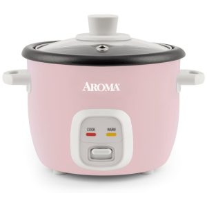 Panela de Arroz Elétrica até 4 xícaras não Cozidas 110V 250W Aroma Housewares Rosa
