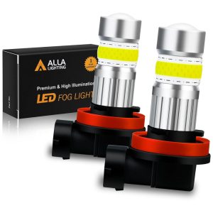 Lâmpada Automotiva para Neblina 2800lm Fria 6500K 12V 24V ALLA LIGHTING H11 H8 H16 LED Fog Light Bulbs DRL Branco