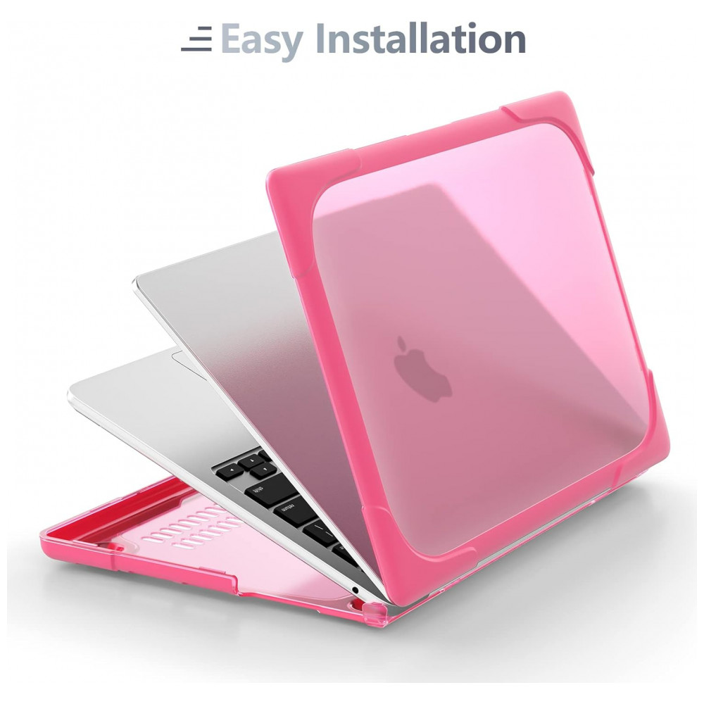 Capa Rígida Batianda MacBook Air 136" Rosa – Modelos A2681 A3113 A3240 com Suporte Dobrável e Proteção Completa - Imagem 5