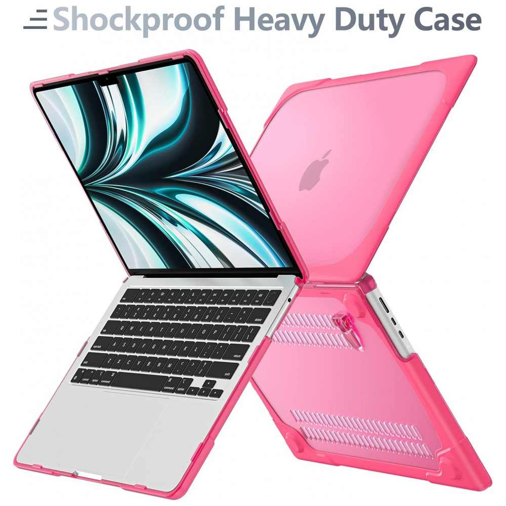 Capa Rígida Batianda MacBook Air 136" Rosa – Modelos A2681 A3113 A3240 com Suporte Dobrável e Proteção Completa - Imagem 6
