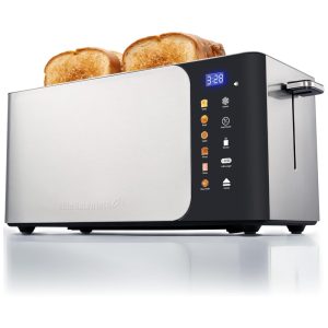 Torradeira Digital Elite Gourmet ECT5924D SmartToast com 4 Fatias Longas 15 Polegadas Função Bagel Tela de Toque LED Temporizador Regressivo 6 T