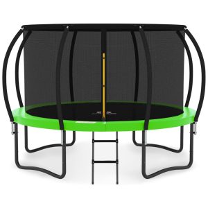Trampolim JUMPZYLLA 24m 3m 36m 43m 46m 49m com Rede de Proteção Escada e Revestimento Antiferrugem Aprovado pela ASTM para Crianças.