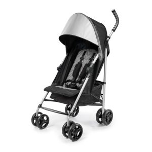 Carrinho de Bebê Summer Infant 3Dlite ST Preto/Cinza - Leve e Durável com Estrutura de Aço Assento Amplo Reclinável em Várias Posições e Cesto de Compras