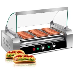 Máquina de Hot Dog com 7 Rolos Antiaderentes até 18 Salsichas 110V 900W KOTEK Prata