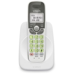 Telefone Sem Fio VTech Branco DECT 6.0 Viva-Duplo Full-Duplex Display Retroiluminado Teclado Iluminado ID Chamadas Montagem Parede VG131