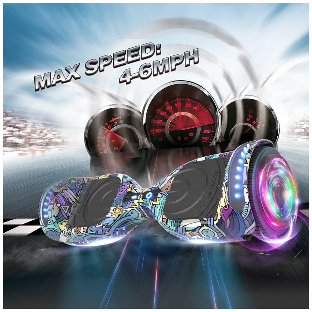 Hoverboard Certificado HS2.01 Espaço Sideral com Rodas LED Flash, Bluetooth e Luzes LED - Imagem 5