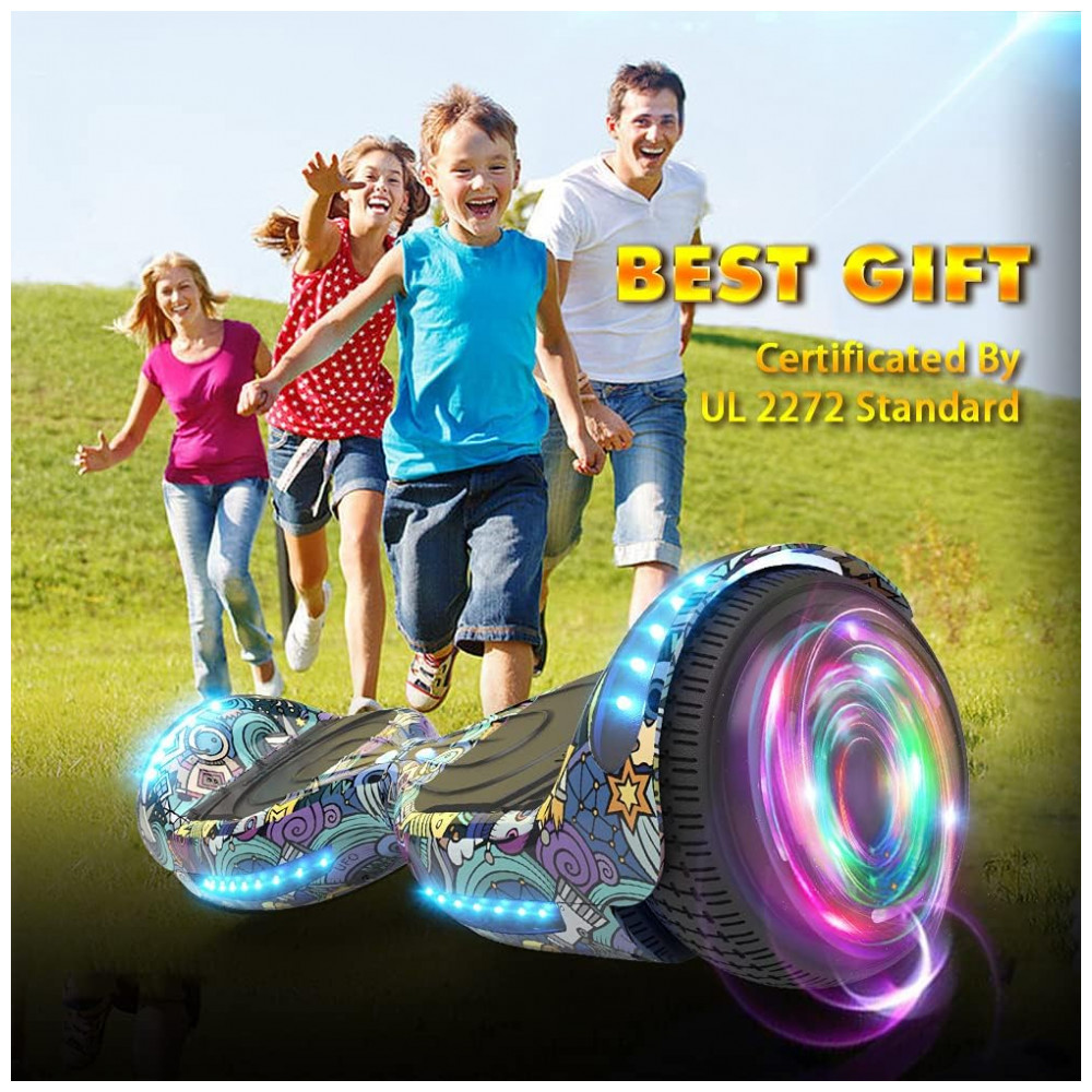 Hoverboard Certificado HS2.01 Espaço Sideral com Rodas LED Flash, Bluetooth e Luzes LED - Imagem 6