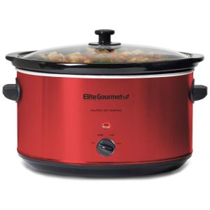 Panela Elétrica Cerâmica 8L Temperatura Ajustável 300W 110V ELITE GOURMET MST 900RXT Vermelho