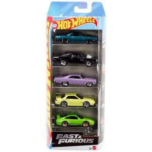 Carrinhos de Brinquedo Hot Wheels Velozes e Furiosos Conjunto com 5 Veículos em Escala 1:64 Inspirados nos Filmes Velozes e Furiosos