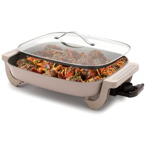 Frigideira Elétrica GreenPan Advanced 30 X 38 cm com Tampa Capacidade de 66 Litros para Refeições em Família Revestimento Cerâmico Antiaderente sem PFAS