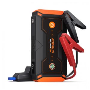 Jump Starter Powrun P-ONE Laranja 2000A Pico para Motores Gasolina 8.0L Diesel 6.5L 12V (185 x 87 x 40 mm)