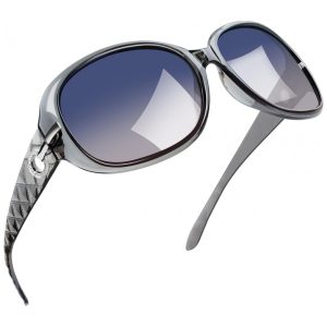Óculos de Sol Feminino com Proteção UV Joopin A20 Cinza Azul e Rosa Gradiente