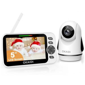 Babá Eletrônica com Câmera e Áudio até 5 Canais sem Wifi OKAIDI Branca