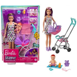 Babá com Carrinho e 5 Acessórios para Crianças de 3 anos ou Mais BARBIE GX4 Violeta
