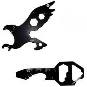 Chaveiro Multifuncional para Adultos em Aço Inoxidável 2Un Preto