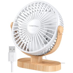 Ventilador de Mesa Portátil USB com 3 Velocidades 5V 5W Sweetfull Branco
