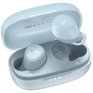 Mini Fones de Ouvido Bluetooth com Estojo de Carregamento e Resistência a Agua IPX5 TOZO A1 Azul