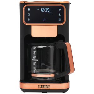 Cafeteira 12 Xícaras para Café Quente ou Gelado com Relógio Programável 110V 1100W Haden Dual Brew Preto e Cobre