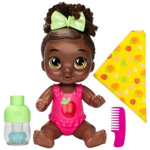 Boneca Snuggle Berry Boo com Shampoo para Cabelos e Tamanho 27 cm para Crianças Acima de 3 Anos Baby Alive Cabelo Preto