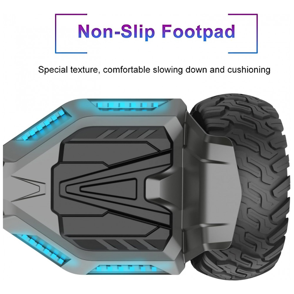 Hoverboard SISIGAD H12 Spray Oil Preto B02 para Crianças de 6 a 12 Anos com Bluetooth LED e Rodas Coloridas de 6,5 Polegadas - Imagem 4