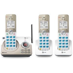 Telefone sem fio com Bluetooth e bloqueio de chamadas 3 unidades preto ATT DL72319 Branco