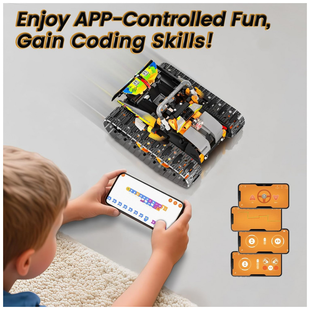 Kit Educativo de Engenharia Azul e Branco – Hodurgyi 5‑em‑1 STEM Building Set, Controle Remoto e APP, 554 Peças - Imagem 5