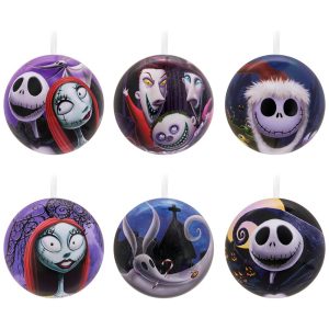 Conjunto de 12 Bolas Natalinas Hallmark Disney Tim Burton O Estranho Mundo de Jack Metal Inquebrável 635 cm