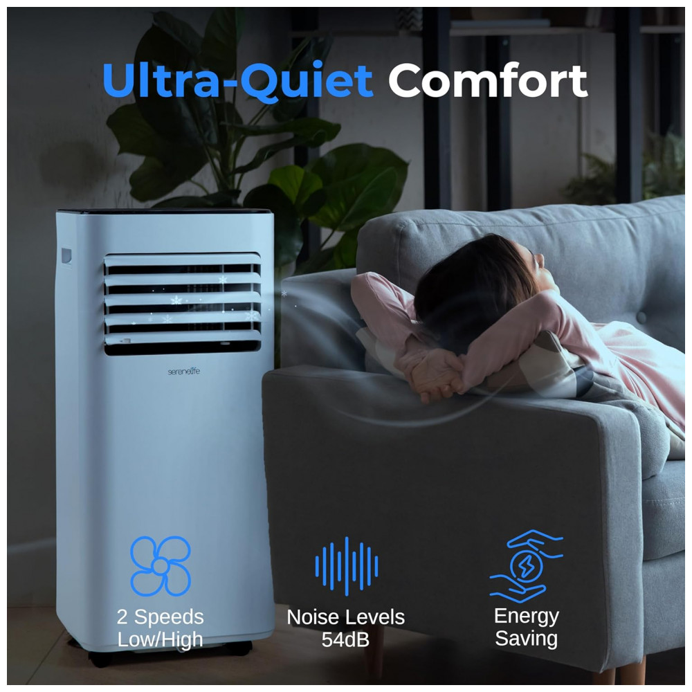Ar-condicionado Portátil SereneLife 8000 BTU 3 em 1 para Ambientes de até 275m² Unidade de AC de Piso Eficiente com Controle Remoto - Imagem 4