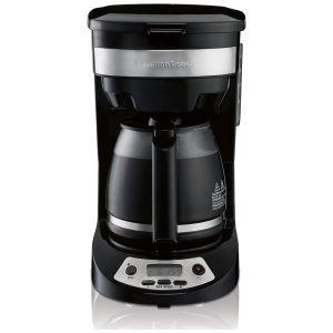 Cafeteira Programável 14L com 3 Opções de Preparação Jarra de Vidro e Pausa Automática 900W 110V Hamilton Beach Preta
