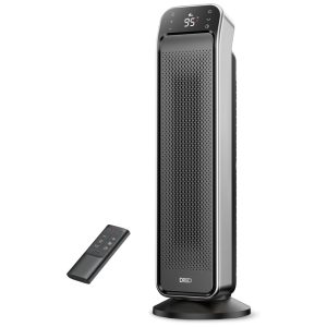 Aquecedor de Cerâmica Elétrico Portátil 3 Configurações e Controle Remoto1500W 110v DREO DR HSH001 Preto e Prata