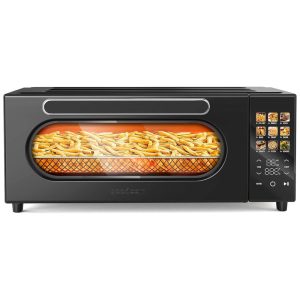 Forno de Convecção 10 em 1 15L com Display LCD 10 Funções Predefinidas e 4 Acessórios 110V 1800W SEEDEEM Preto