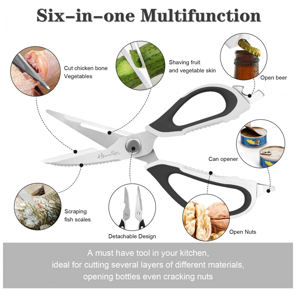 Conjunto de Facas em Aço Inoxidável com Bloco de Bancada e Rebite Triplo Forjado Clássico 14 Peças Harriet Branco - Imagem 3