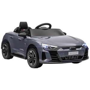 Carro Elétrico Infantil Audi RS E-tron com Controle Remoto Suspensão Buzina Música e Luz LED 12V Aosom Cinza