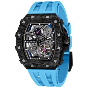 Relógio Masculino Analógico Automático a Prova dÁgua 50M com Pulseira de Silicone TSAR BOMBA TBCF 8209 Azul