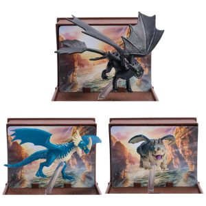 Conjunto de Dragões da Dreamworks: Livro de Berk com 3 Figuras Colecionáveis e Cartões Expositores para fãs de Dragões!