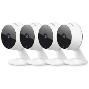 Câmeras de Segurança Interna 1080P com Fio e Detecção de Movimentos Visão Noturna 4 Pcs LaView Branca