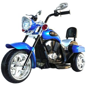 Moto Elétrica Infantil a Bateria 6V com Luzes LED Buzina 2 Velocidades e Marcha Ré Freddo Azul